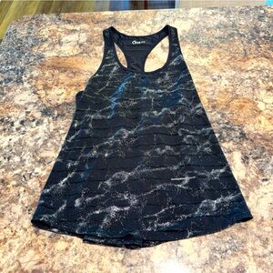 ZYIA Black and Silver Relective Racerback Tank Top Athletic Style